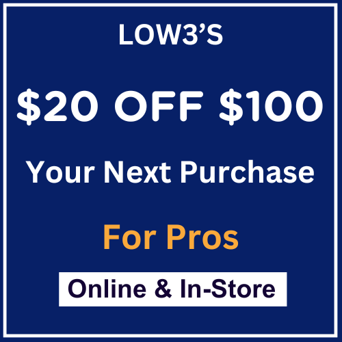 Lowes $20 Off $100 For Pros Online