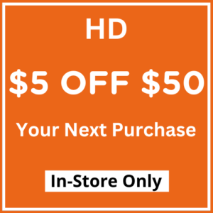 Home Depot $5 Off $50 In-Store