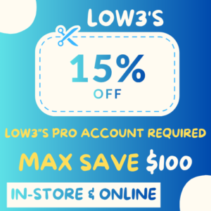 Lowes for pros 15 Percent Off Online & In-Store