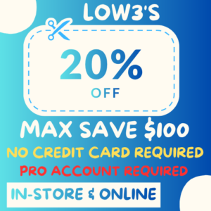 Lowes for pros 20 Percent Off Online & In-Store